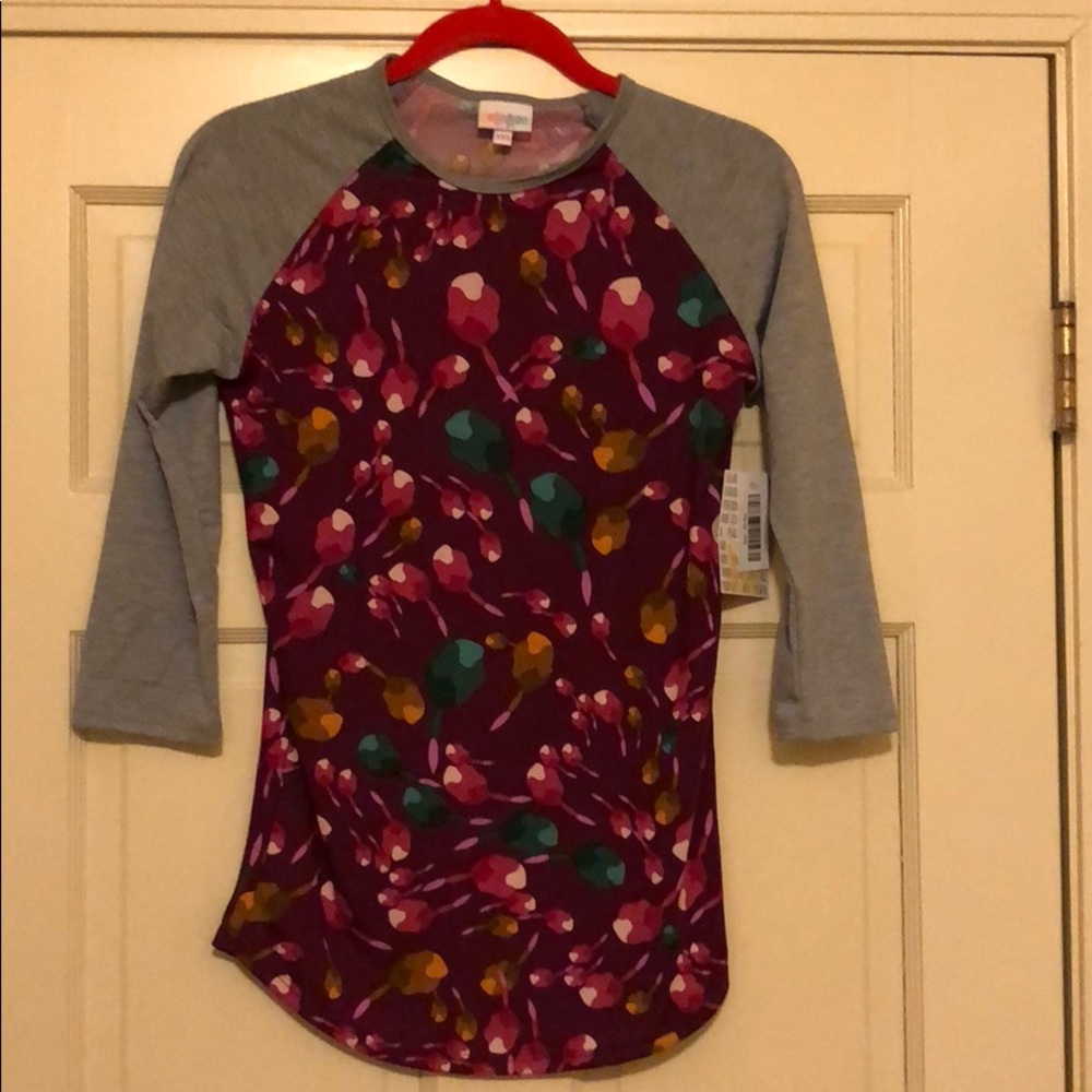 LulaRoe XXS randy with pink green & yellow design